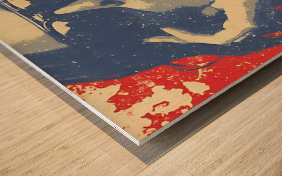 Shades in Primary Hues – Women’s Portrait Art Print Wood print