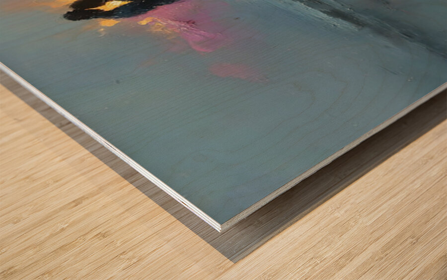 Sunset Kiss – Romantic Seascape Art Print Wood print