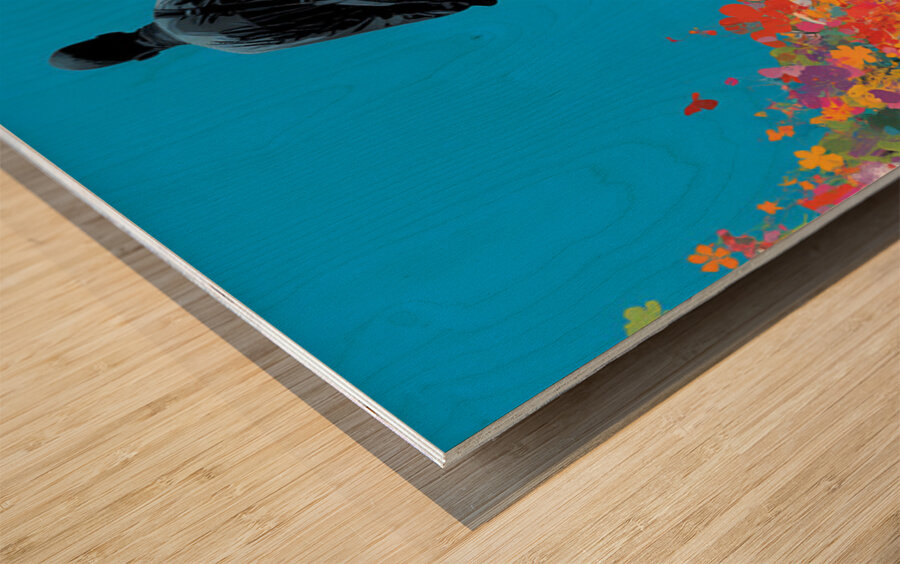 The Bloom Walk – Pop Art Silhouette Art Print Wood print