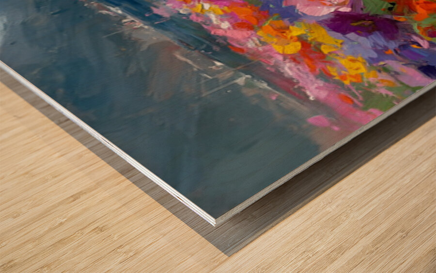 The Path – Impressionist Floral Landscape Print Wood print