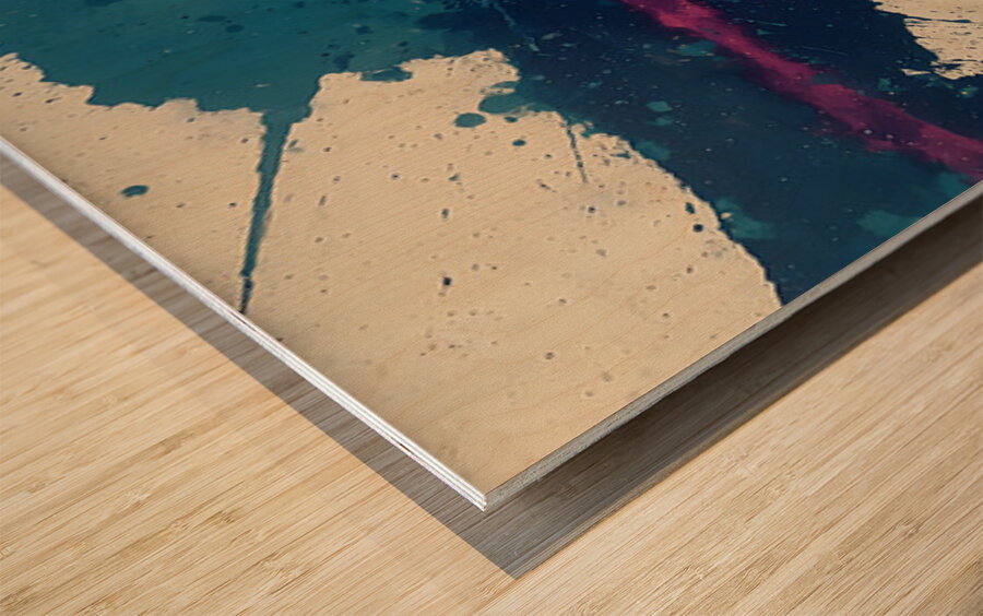 Impact Zone – Urban Splatter Abstract Print Wood print
