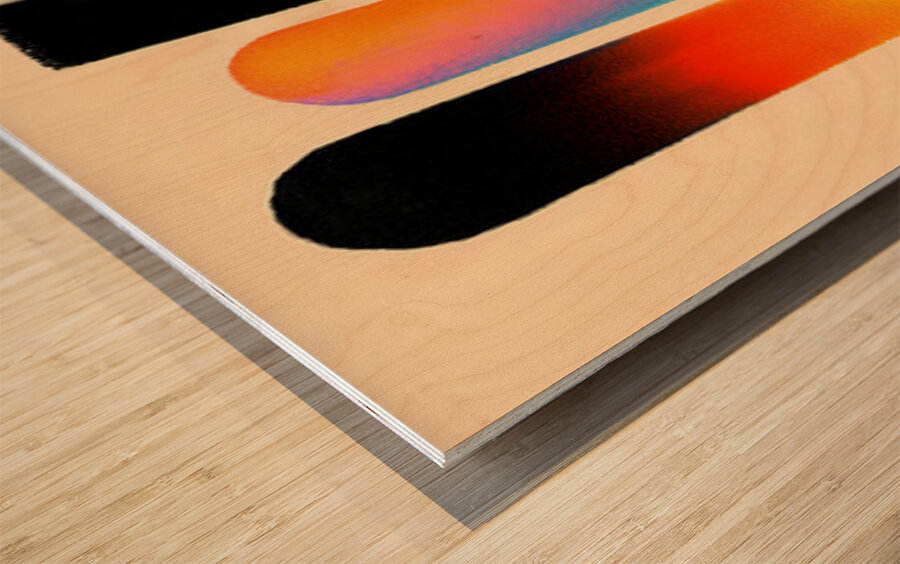 Chromatic Towers – Gradient Bar Abstract Print Wood print