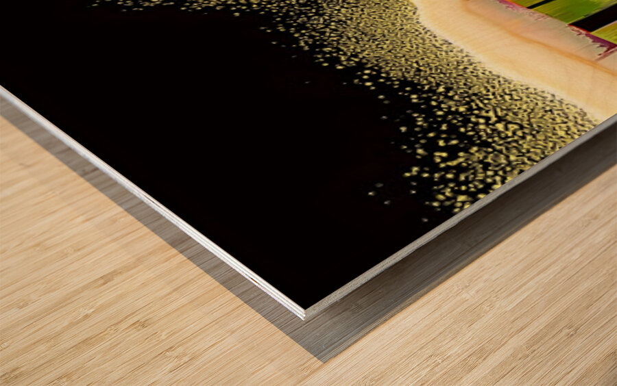 Molten Horizon – Dripping Lava Abstract Print Wood print