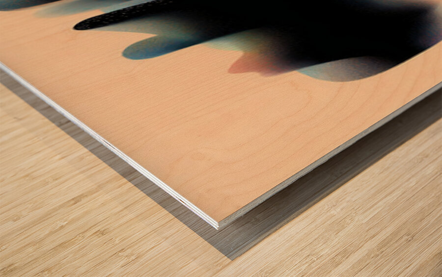 Echo Form – Gradient Wave Abstract Print Impression sur bois