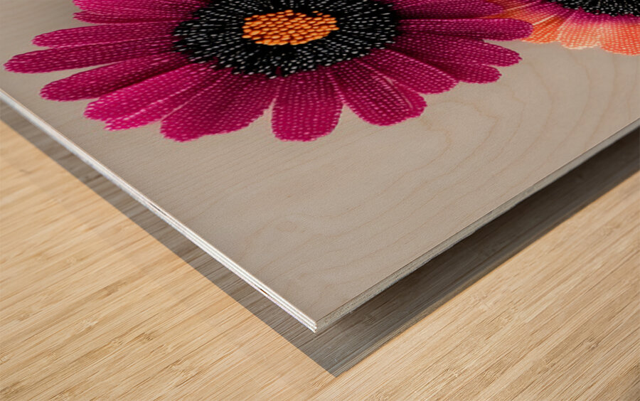 Beaded Blossoms – Textured Pink Daisy Abstract Print Wood print