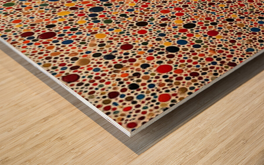 Infinity Dots – Multicolor Pointillist Abstract Print Wood print