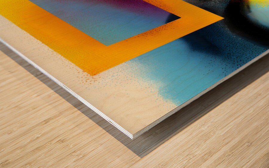 Framed Motion – Gradient Window Abstract Print. Wood print