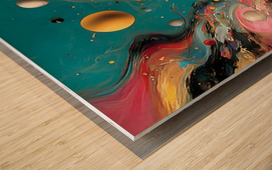 Cosmic Avenue – Surreal Planet Road Print Wood print