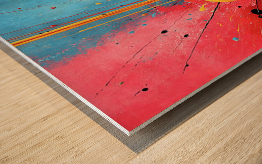 Impact Core – Primary Splash Abstract Print Wood print