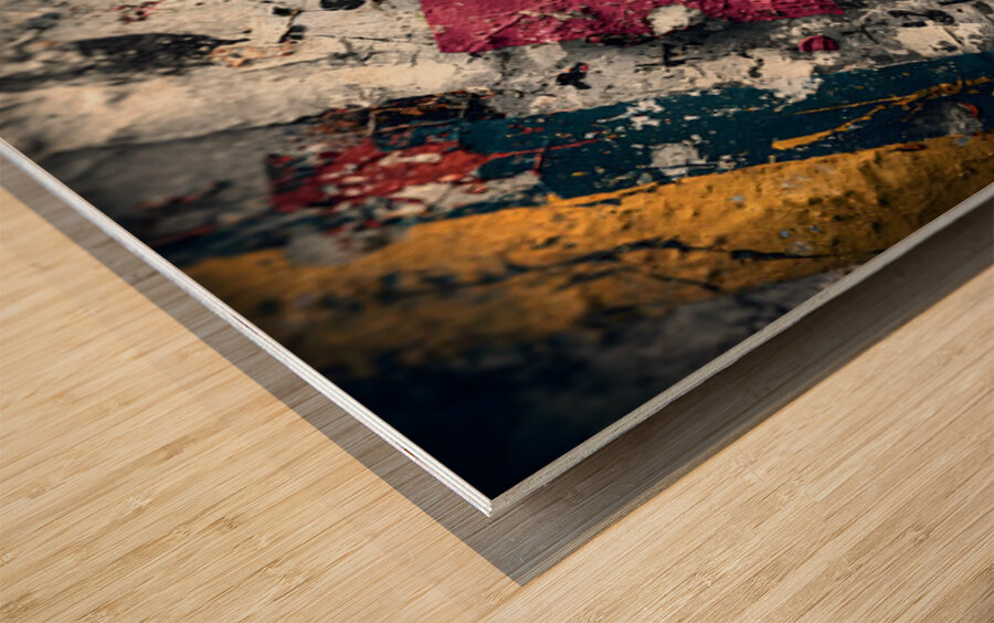 Urban Target – Gritty Texture Abstract Print Wood print