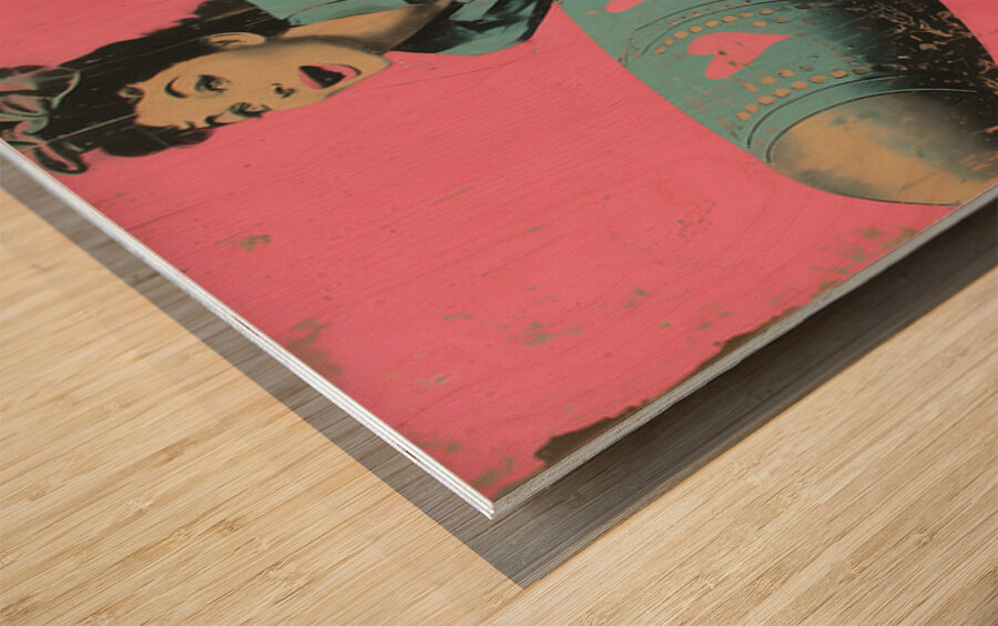 Bombshell Joyride – Pop Art Pin-Up Print Wood print