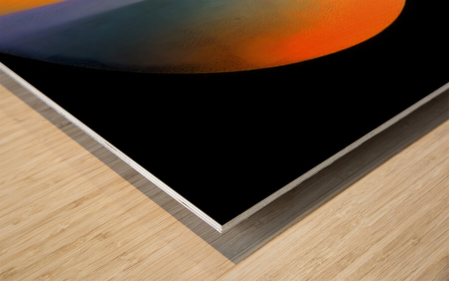 Chromatic Synergy – Gradient Orbital Abstract Print Wood print