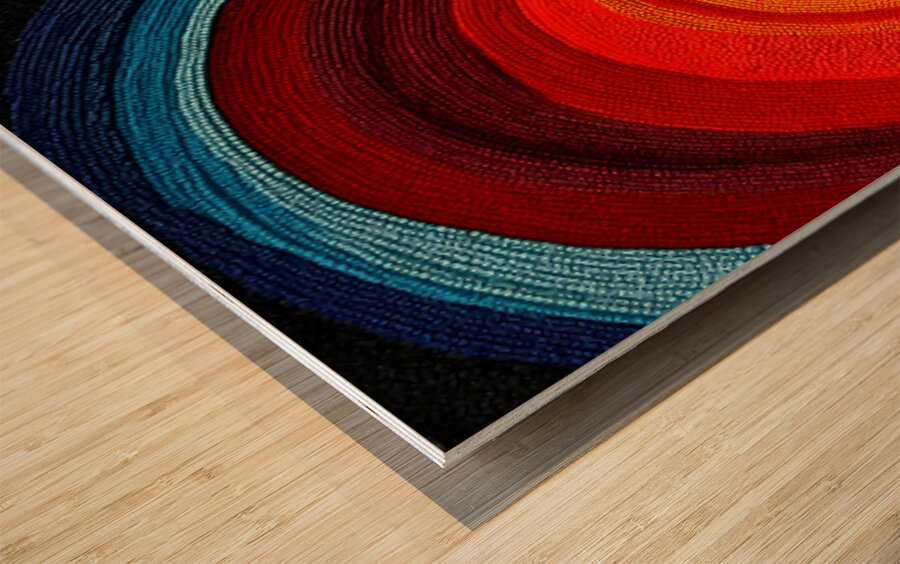 Chromatic Whirlpool – Beaded Concentric Abstract Print Wood print