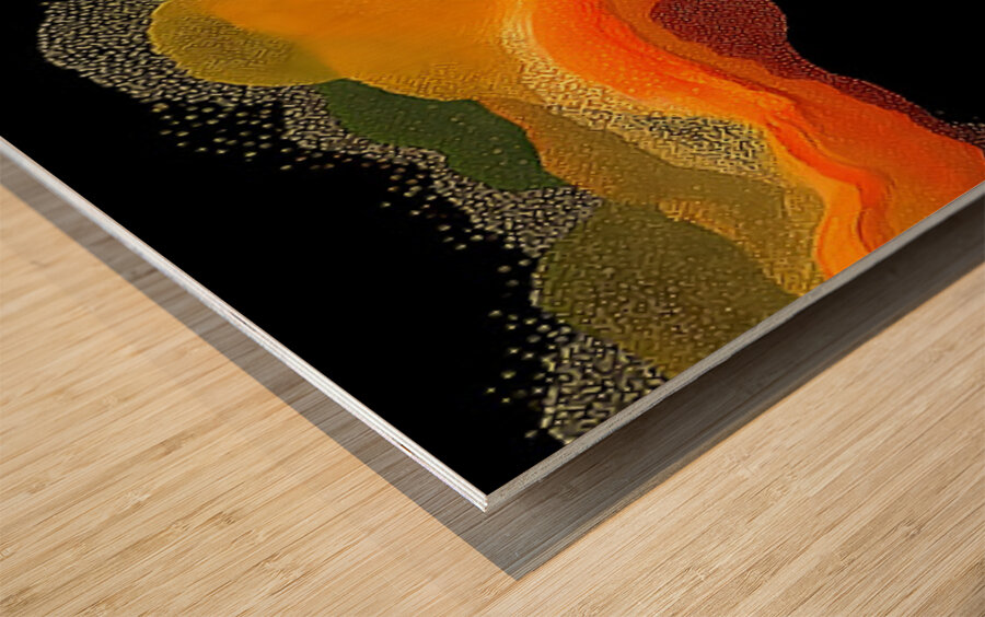 Feeding the Crucible – Molten Horizon Abstract Wood print