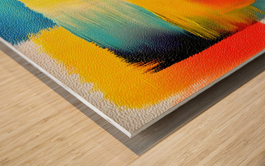 Chromatic Blocks VI – Patchwork Abstract Print Wood print