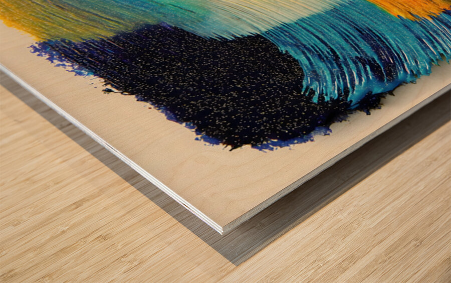 Chromatic Blocks IX – Patchwork Abstract Print Wood print