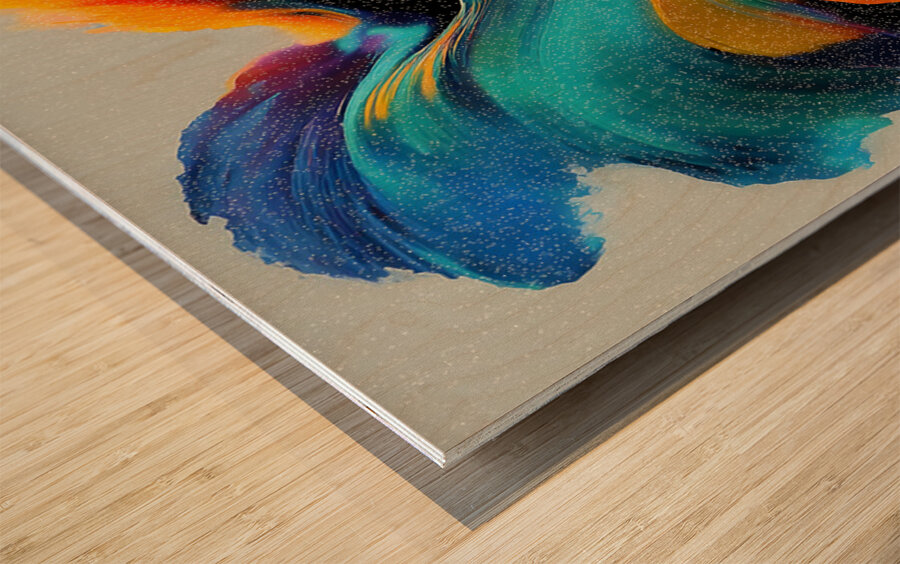 Chromatic Blocks IV  – Patchwork Abstract Print Wood print