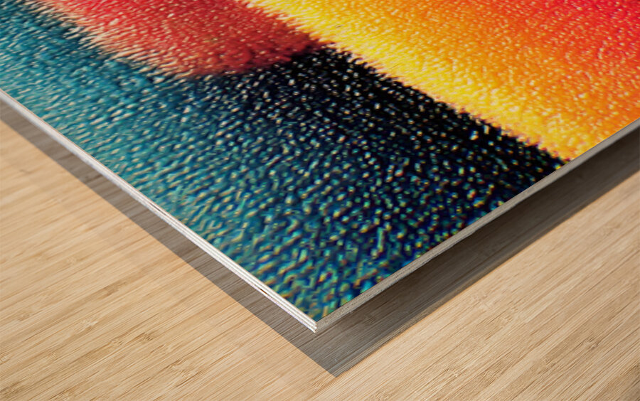 Neon Stack – Gradient Pillars Abstract Print Wood print