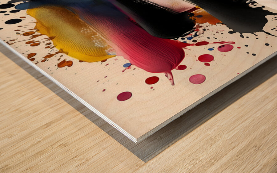 Stacked Tides – Layered Brush Columns Print Wood print