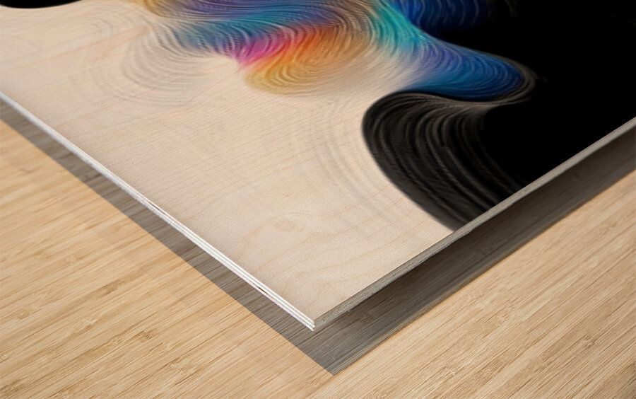 Spectrum Meander – Ribbon Flow Abstract Print Wood print