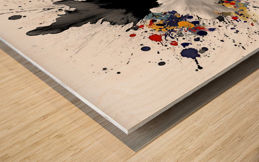 Catalyst Bloom – Ink & Color Explosion Print Wood print