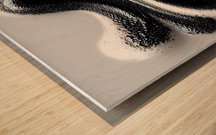 Duality Drip – Yin-Yang Abstract Print Wood print