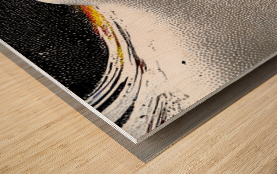 Chromatic Surge – White Splash Abstract Art Print Wood print