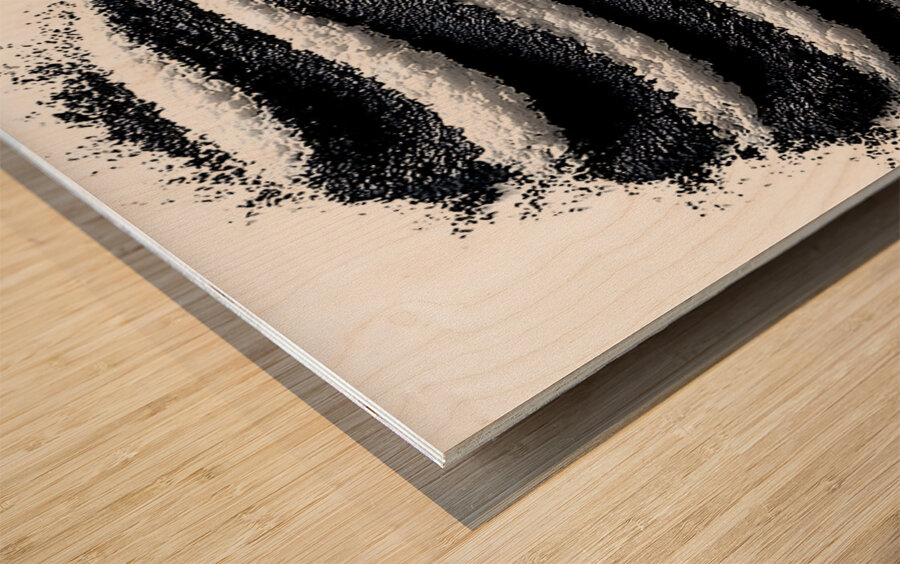 Lunar Strata – Layered Monochrome Sphere Print Wood print