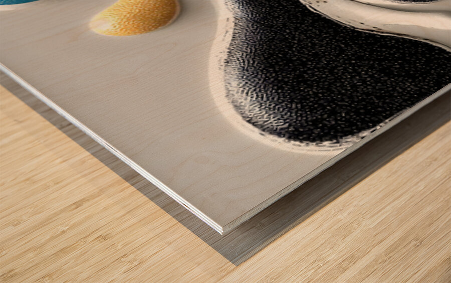 Melted Orbit – Playful Drip Abstract Print Wood print