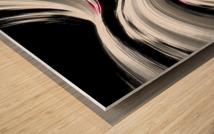 Silk Currents – Black & White Flow Print Wood print