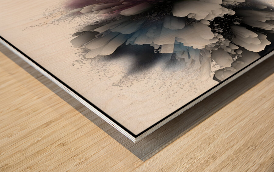 Monochrome Catalyst – Dynamic Monochromatic Abstract Print Wood print