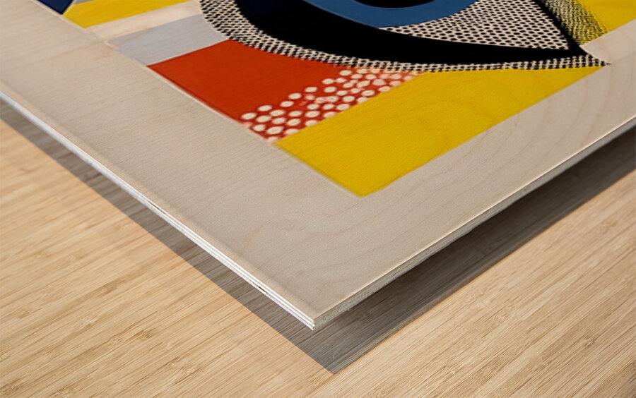 Blue-Eyed Geometry – Modern Surreal Eye Print Wood print