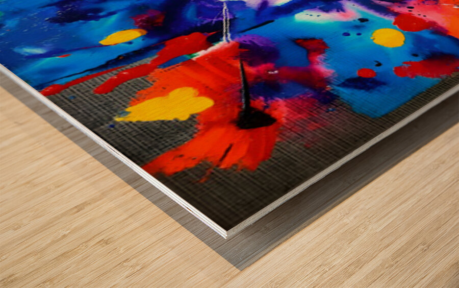 Petal Parade – Candy-Color Floral Abstract Print Wood print