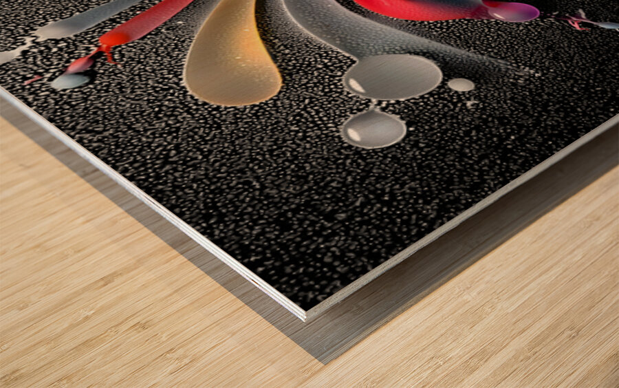 Rainbow Ribbon Rush – Night Glow Abstract Print Impression sur bois