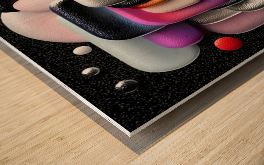 Soft Machines – Retro Tech Tubes Abstract Print Impression sur bois