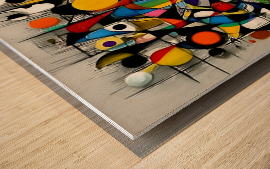Confetti Logic – Color Grid Abstract Print Wood print