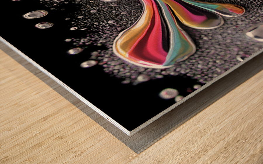 Chromatic Surge – Fluid Abstract Print Wood print
