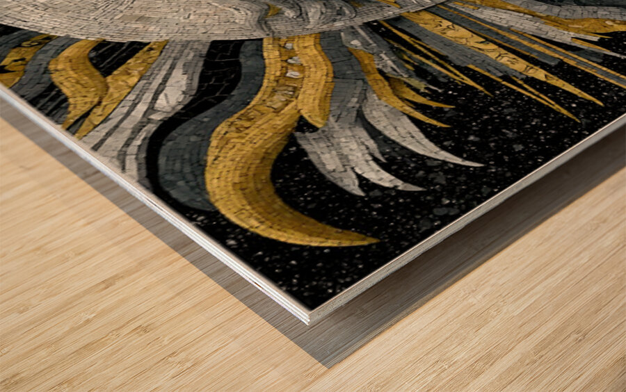 Gilded Sun  Silver Moon – Celestial Wall Art Print Wood print