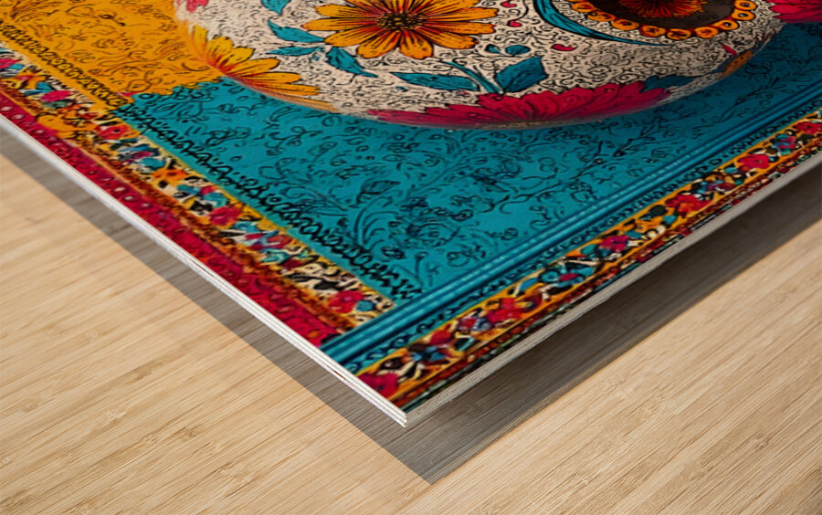 Sugar Skull Fiesta – Vibrant Dia de los Muerto Impression sur bois