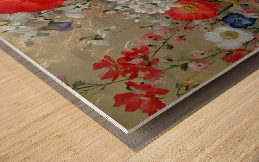 Poppy Reverie – Romantic Garden Art Print Wood print