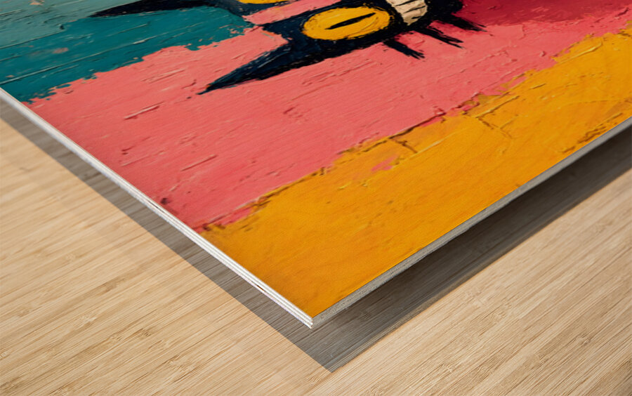 The Laughing Cat – Contemporary Pop Art Print Wood print