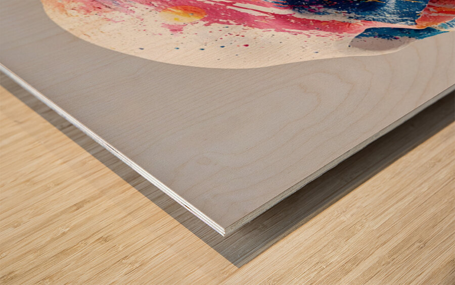 Cosmic Pulse – Abstract Skull Print Wood print