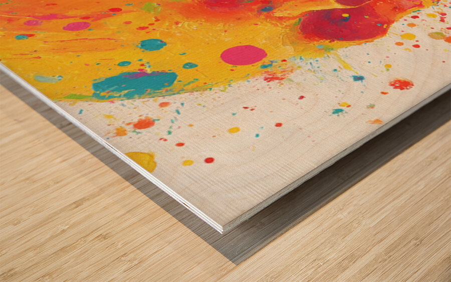 Neon Rebirth – Splatter Skull Canvas Wood print