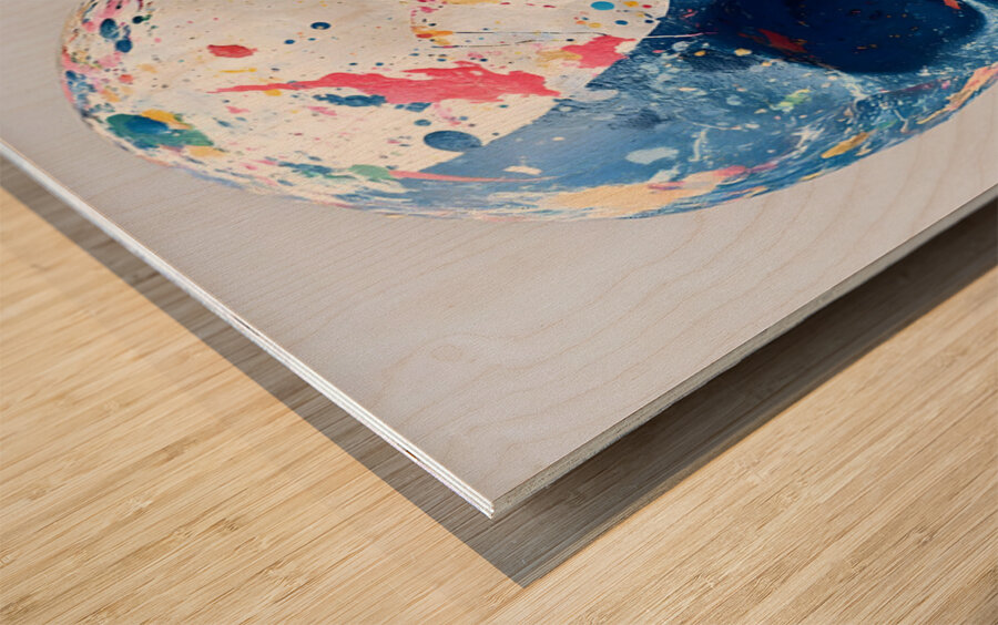 Indigo Soul – Blue and White Skull Print Wood print