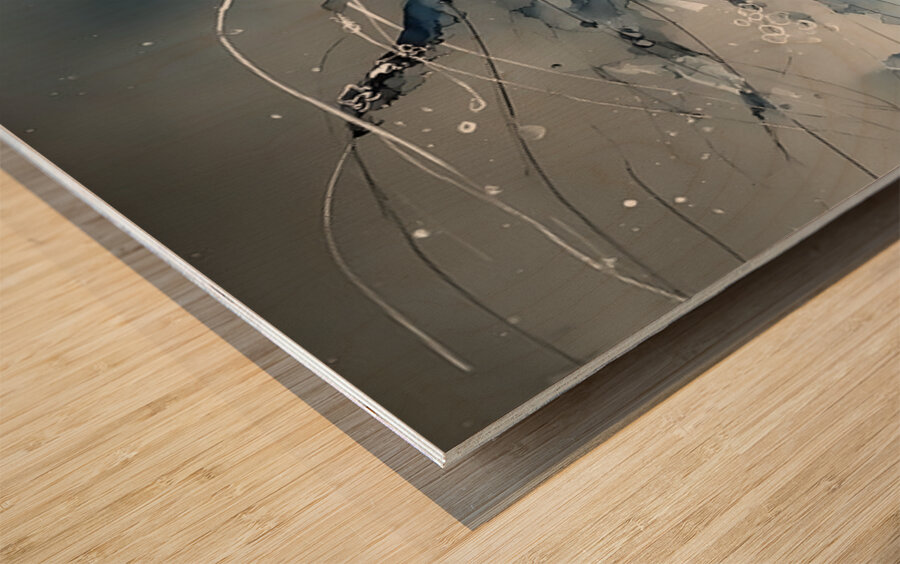 Weightless Grace – Abstract Jellyfish Print Wood print