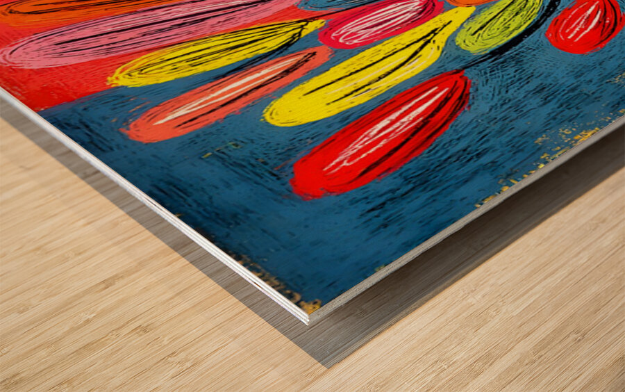 Dual Spectrum Blooms – Color Fusion Floral Print Wood print