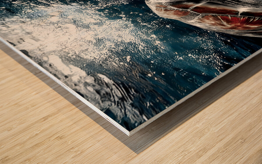 Depthlight – Sea Turtle Print Wood print