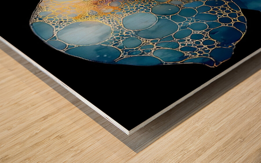 Abyssal Gold – Octopus Luminescence Print Wood print