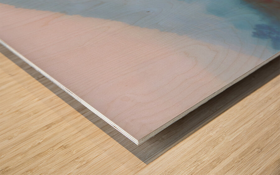 Morning Stillness – Misty Lake Fishing Print Wood print