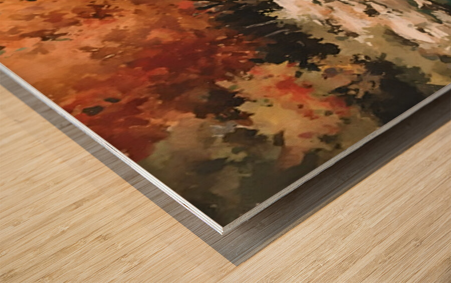 Autumn Drift - River Fly Fishing Print Wood print